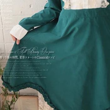 Japāņu Pavasara Mori Meitene Sweet Lolita Kleita Sieviešu Apģērbu Retro Pieņemt Vidukļa Stand Apkakli Sieviešu Vintage Princese Kleita A241