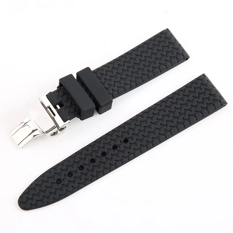 New Augstas Kvalitātes gumijas siksnas 21mm 23mm Black Niršanas Silikona Watchbands par chopard