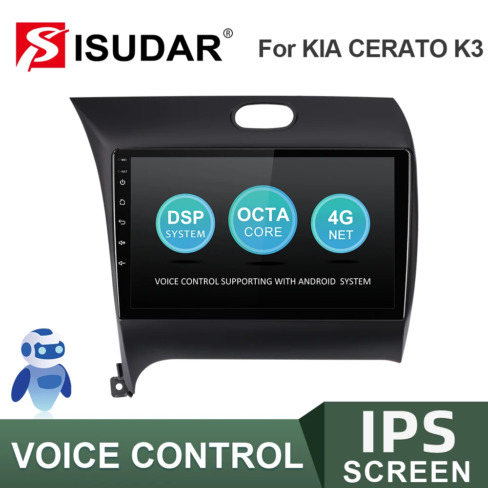 ISUDAR V57S Android Autoradio Par Kia/K3/Cerato FORTE 2013. - 2017. gadam Automašīnas Multimediju Atskaņotājs, Stereo Sistēma, Balss Vadība IPS Nē 2 Din