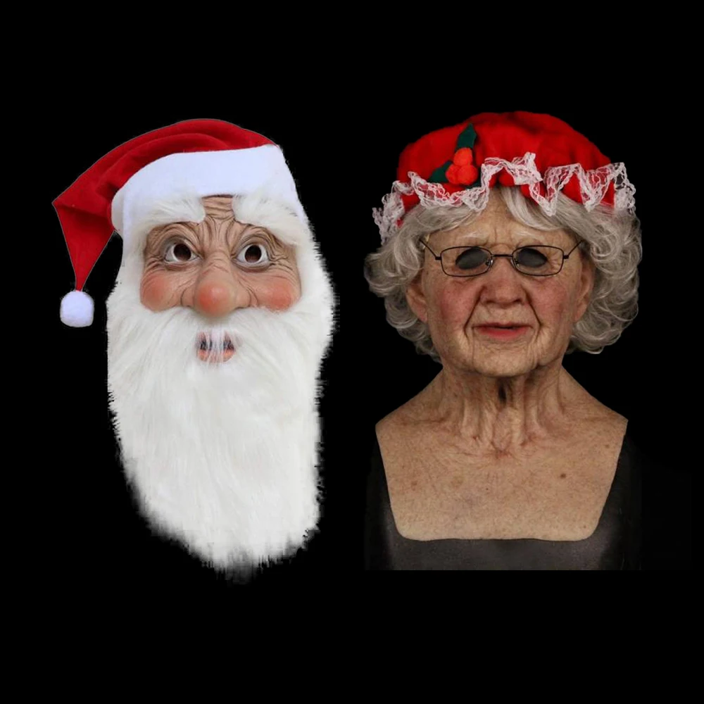 Reneecho Kundze Santa Claus Maska Ziemassvētku Ziemassvētki Lateksa Maskas Ar Klp Priecīgus Ziemassvētkus Kostīmu Mrs Claus Sejas Maska