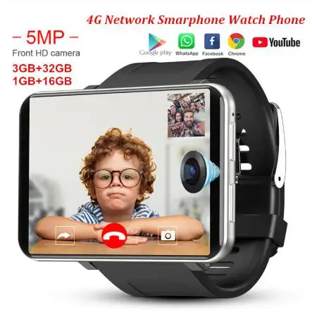 DM100 4G 2.86 Collu Ekrāns Smart Skatīties Android OS 7.1 Tālruņa 3 GB 32GB 5MP Kamera 480*640 Ips Ekrānu 2700mah Akumulatora Smartwatch
