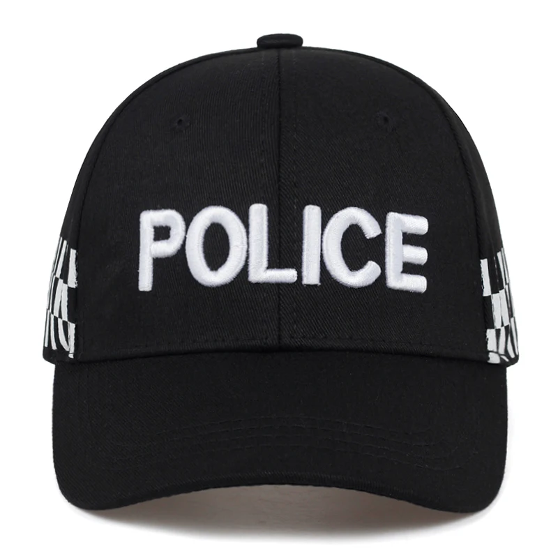 Augstas kvalitātes POLICIJAS izšuvumi beisbola cepure modes hip hop regulējams cepure vīriešiem un sievietēm, āra sporta cepures gadījuma tētis cepures