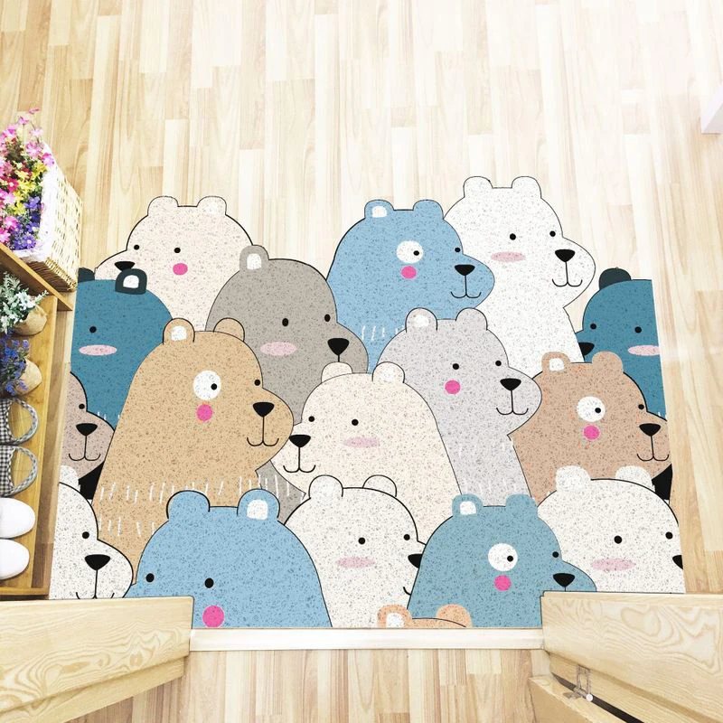 Karikatūra kaķis DIY dekoru paklājs, pvc, var samazināt plastmasas paklājs ieejas doormat housefloor dzīvojamā istaba, virtuve, vannas istaba ar neslīdošu mats