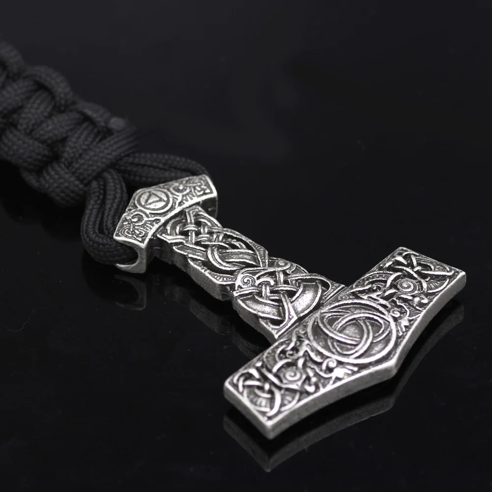 Vīrieši Viking Rune Thor Hammer Amuletu Āmuru Skandināvu Odinu Simbols Mezgls Aproce