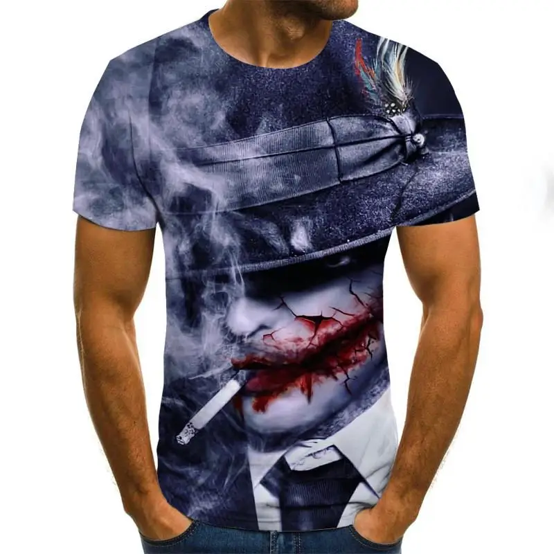 Vīriešu 3d T krekli Modes Jauno Vasaras Vīriešu Īsām Piedurknēm T-krekls Gadījuma 3D Zombiju Drukāt šausmu Tshirt, Lai Cilvēks Īsām piedurknēm topi