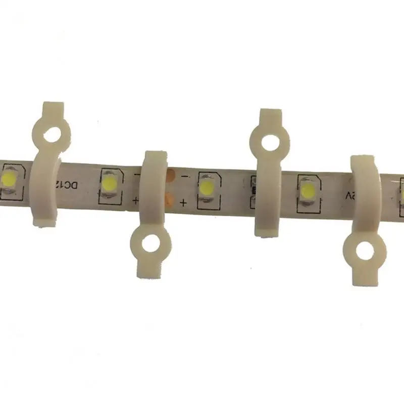100 Gab Bārs Gaismas Stiprinājuma Kronšteini Arestu Klipu Vienu Sānu Stiprinājuma skavas 10mm LED Strip Gaismas Mājas Apdare