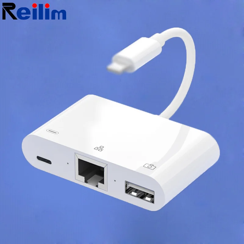 1000mbps OTG Ethernet USB Adapteri Zibens RJ45 Gigabit LAN Vadu Tīkla Kameras USB Adapteri iPhone 7 8 11 X pro XS