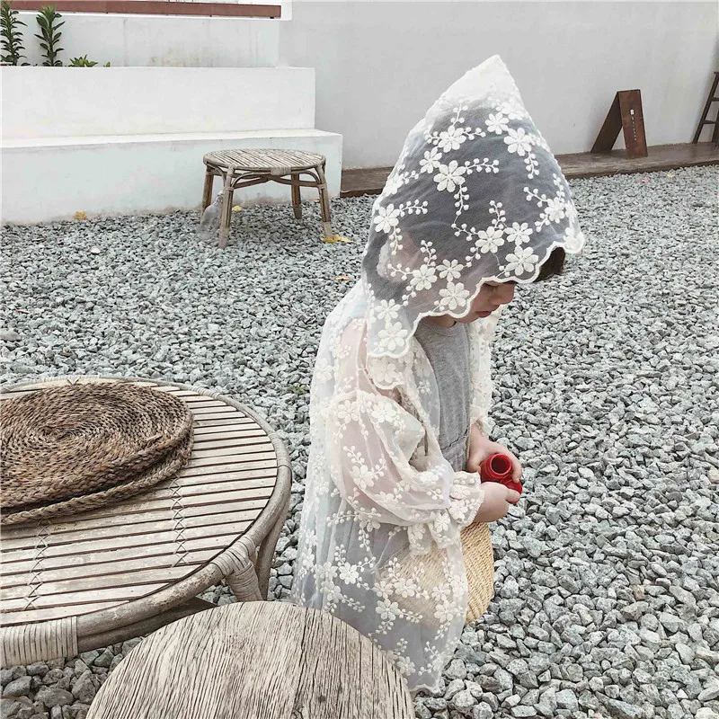 Meitenes Mežģīnes Sauļošanās Vasaras Moskītu Saules Aizsardzības Krekli Meitene Bērnu Blūze Jaciņa Plānas Pelēkā Vārna Virsdrēbes Modes Apģērbi