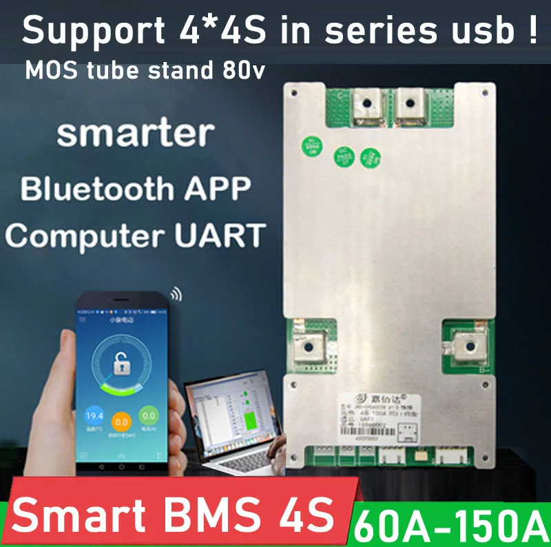 JBD smart BMS 4S 12V 60A 80A 100A 120.A 150A Li-ion LifePo4 Litija Akumulators Aizsardzības pārvaldes Bilances Bluetooth APP Sērijas 8S 16S