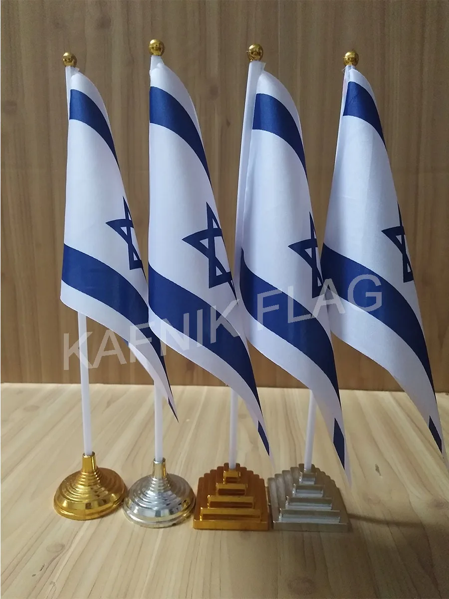 KAFNIK,5/10pcs daudz Izraēla galda galda karogs banner 14*21cm karogs /Plastmasas plāksnes vai piesūcekņus jūsu izvēles bezmaksas piegāde