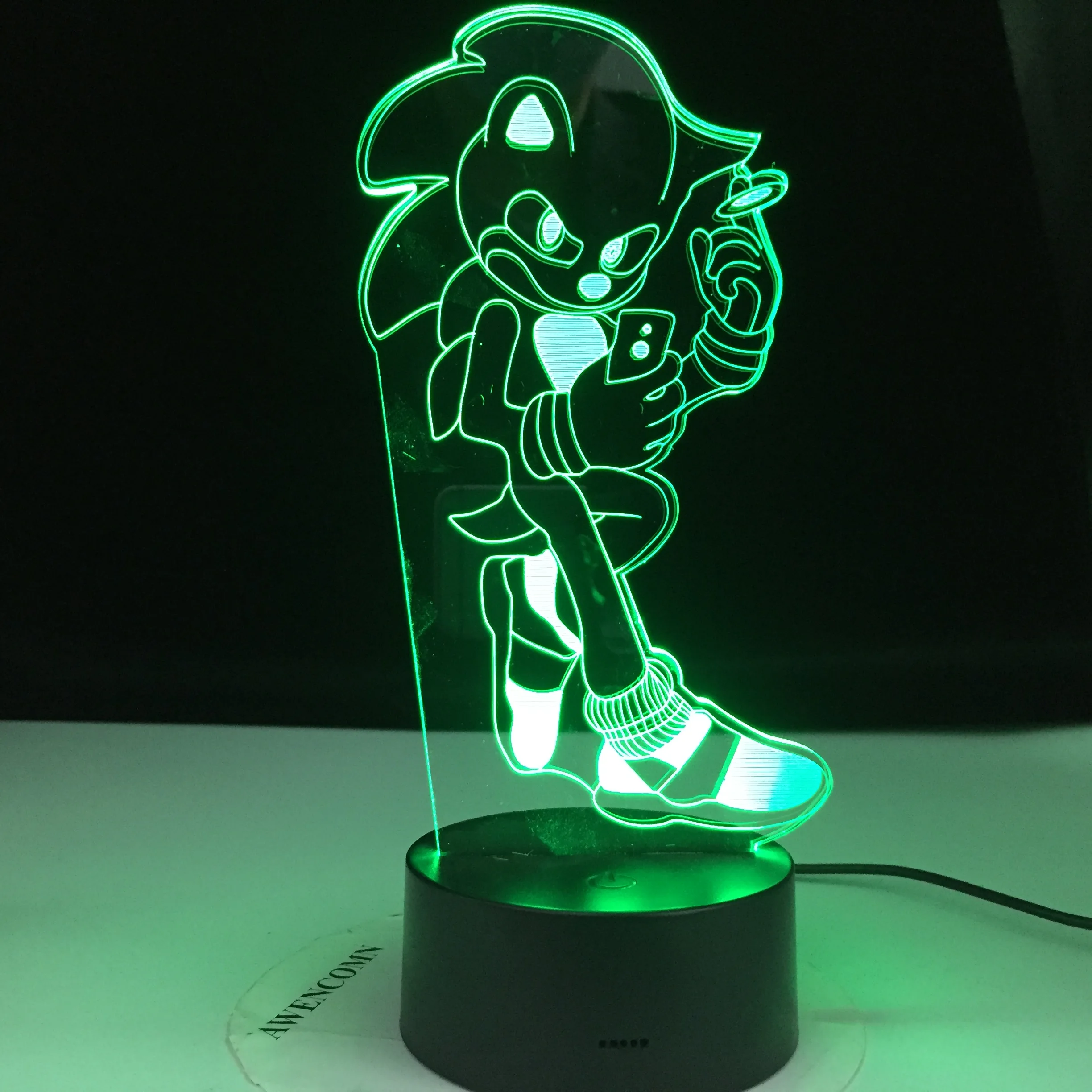 Sonic Ezis Bērniem LED Nakts Gaismas Dekori Akumulatora Nakts Lampas Bērnu Dzimšanas dienas Dāvanu Galda 3D Lampas Sonic Attēls Spēle Nightlight