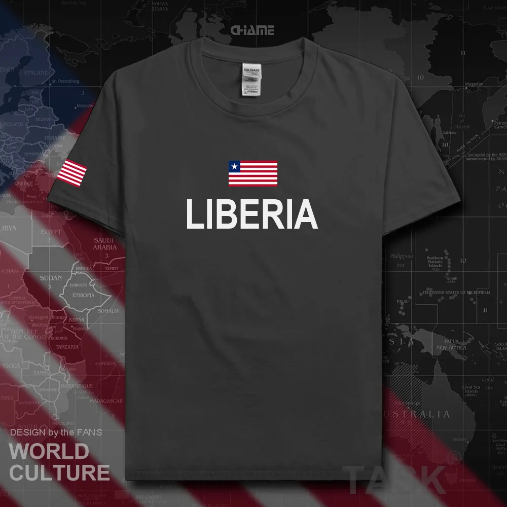 Libērijas Libērijas t krekls modes 2017 jersey tauta komanda, kokvilnas t-krekls, sporta zāles apģērbs, t-veida, valsts, sporta t LR LBR