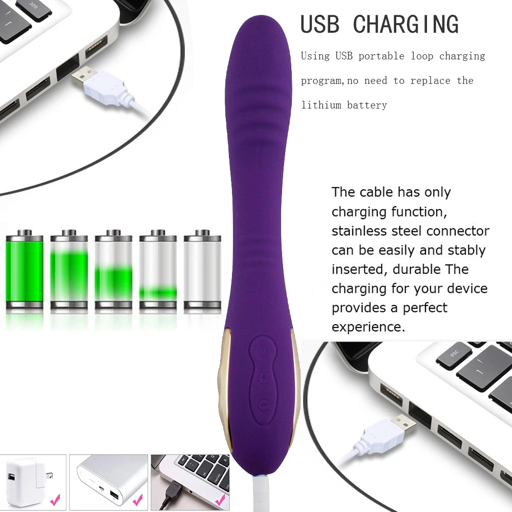 10 Speed USB Lādējamu Magic Wand Massager Vibrators Klitora Stimulators G spot Vibrators Seksa Rotaļlietu Sieviete Pieaugušo zāles