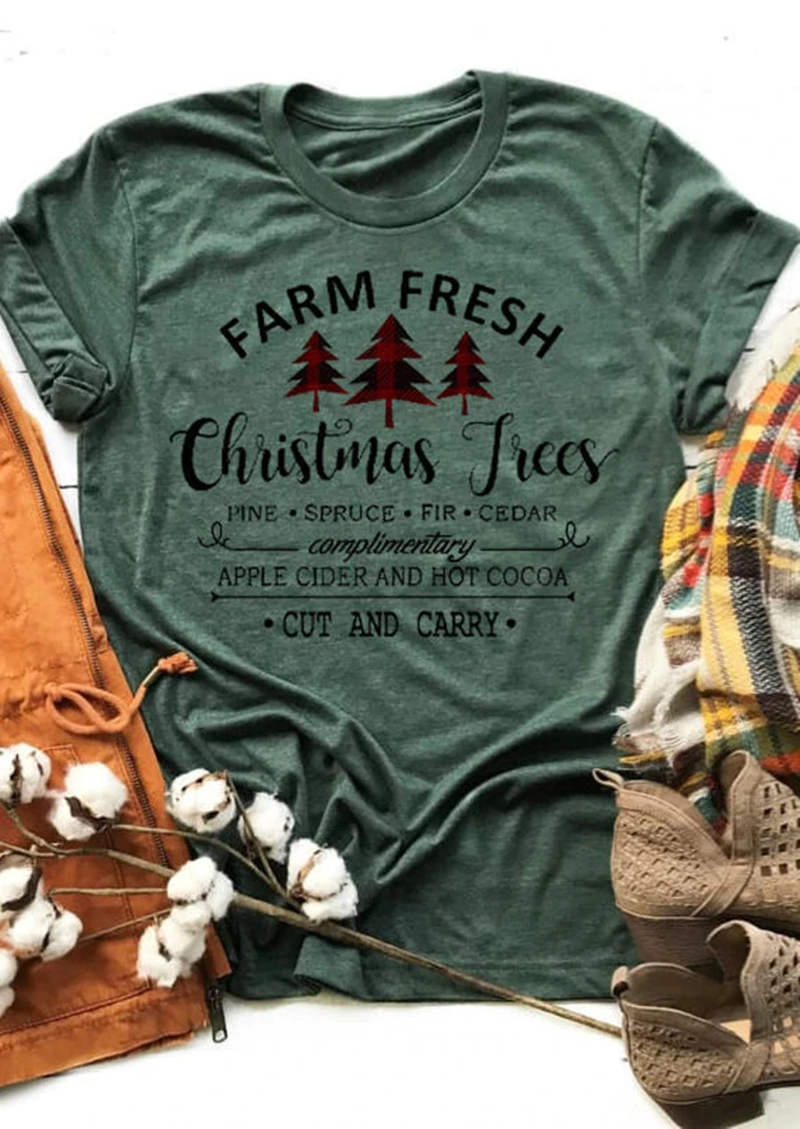Zaļš Tops Tee Ziemassvētku T-Krekls Sievietēm O Apkakli, Īsām Piedurknēm T-krekli 2020 