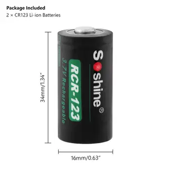 Soshine 3,7 V CR123 16340 700mAh Litija Akumulators RCR123 CR123A Litija-jonu Baterijas, Lāzera Pildspalva, LED Gaismiņa Šūnas