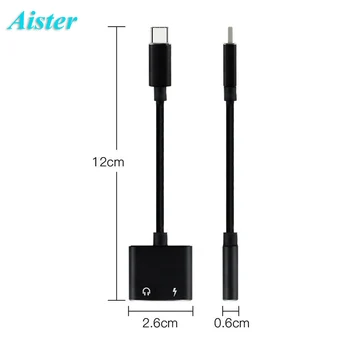 Austiņu un lādētāja Adapteri 2 in 1 USB Type C līdz 3,5 mm Austiņu Ligzda Audio Adapteris Xiaomi 8/6/3. piezīme/ Letv 2/3