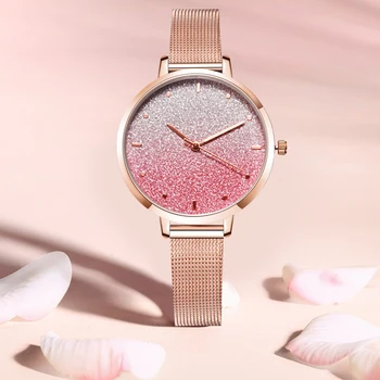 Modes Rose Gold Sieviešu Pulkstenis Karstā Pārdošanas Izsmalcinātu Dāmas Skatīties Sieviešu Luksusa Mirdzēt Skalu Ultra-plānas Skatīties Pulksteni reloj mujer