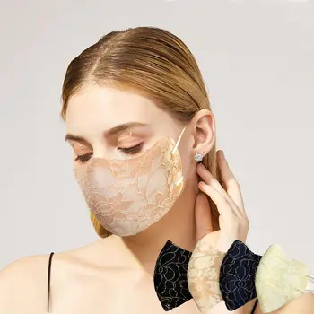 1 GAB. 3D Pieaugušo Maska Mežģīnes Mutes, Sejas Maska, Elpojošs Pretvēja Modes Maska Jaunu Stilu Anti-putekļu Atkārtoti lietojamā Maska Meitene Sievietēm