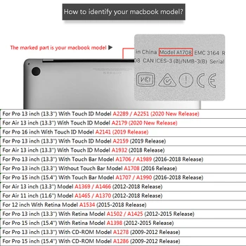 MTT 2020. gadam Matēts Case For Macbook Air, Pro 11 12 13 15 16 Ar Touch ID Cieto Segumu Macbook Air 13 būtiska a2179 a1932 a2289 a1466