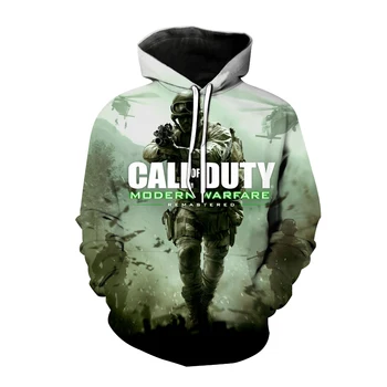 Call of Duty 3D Drukāšanas Vīriešu pelēkā vārna Modern Warfare sporta Krekls FPS Šaušanas Spēles, Gadījuma Modes Pulovers Hip Hop Caot