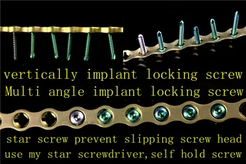 Dzīvnieku ortopēdijas instrumentu medicīnas 10.0 universālā Multiaxial kompresijas slēdzenes Titāna plāksnes Multi angle 3.2 skrūvi AOVET