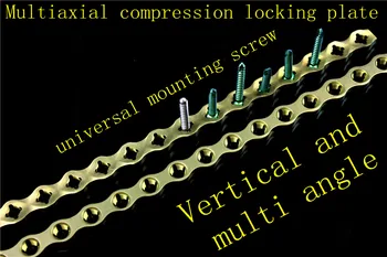 Dzīvnieku ortopēdijas instrumentu medicīnas 10.0 universālā Multiaxial kompresijas slēdzenes Titāna plāksnes Multi angle 3.2 skrūvi AOVET