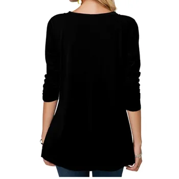Ikdienas Biroja Dāma Top Krekls ar garām Piedurknēm Sievietēm Black Print Vasaras Tshirt Femme Modes Pusi Piedurknēm Plus Lieluma Gadījuma T-Krekli 5XL