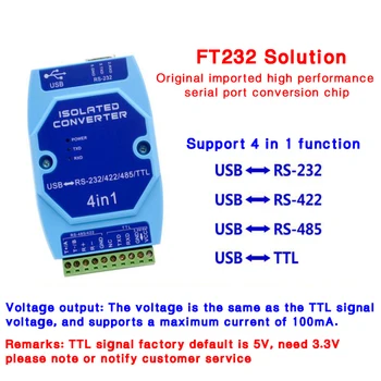 Optiskā Izolācija USB uz RS485 422 232 Interfeiss Rūpniecības Grade Zibens Aizsardzība USB savienojumu ar Seriālo Portu Konvertētājs