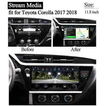 AOTSR 11.8 collu PX6 Android 9.0 Auto GPS Navigācijas Maks-Pad Sērijas Multimediju TOYOTA Corolla 2017-2018 DSP Carplay Fast boot