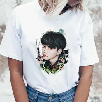 Kpop T Krekls JIN PIEDEVU J CERU, ka Sievietēm JIMIN V JUNGKOOK Top T K pop korejas Tees Smieklīgi Grafikas Sieviešu T-krekls ar K-pop
