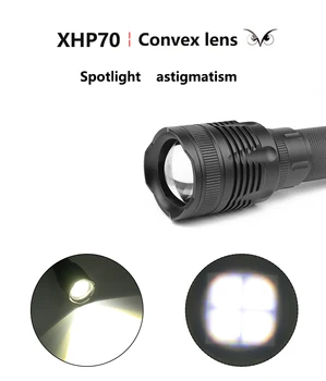 Jaunu XHP70 spožāko lukturīti spēcīgs Taktiskais LED lukturīti lāpu zoomable xhp70 Laterna power 2*18650 akumulatoru