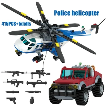 SWAT Cīņa Helikopteru Karakuģis Kuģa Celtniecības Bloki Pilsētas Policijas iecirkni, Tehniskā Auto Skaitļi Ķieģeļi Rotaļlietas Bērniem
