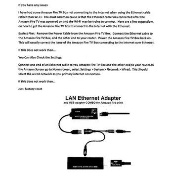LAN Ethernet Adapteri, Lai UGUNS TV 3, Vai PIETURĒTIES GEN 2 Vai 2 Pieturas Buferis Plug And Play Samazināt WiFi Joslas platums