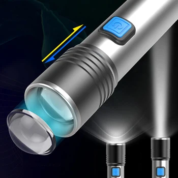 USB Uzlādējams LED Lukturītis T6 MINI LED Lukturītis Biut-in 18650 Akumulatoru, 3 Režīmi, Ūdensizturīgs, Gaismas Indikators Tālummaiņas Portatīvo Kempings
