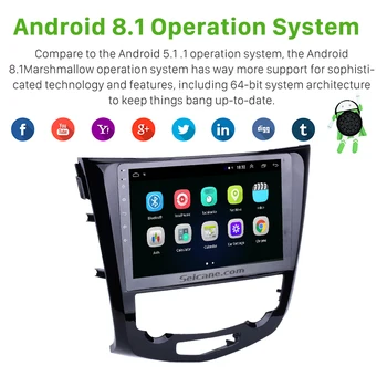 Seicane Android 9.1 Četrkodolu 10.1 collu Auto, Auto Radio, GPS Navigācija, Multivides Atskaņotājs, lai 2013-2016 Nissan QashQai, X-Trail