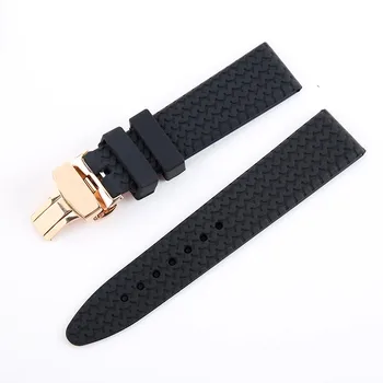 New Augstas Kvalitātes gumijas siksnas 21mm 23mm Black Niršanas Silikona Watchbands par chopard
