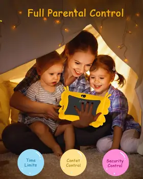 7inchChildren Mācību Tablete HD ar silikona gadījumā, USB Bērniem Izglītības Tabletes lādētājs 1 GB 16 GB Mazulis Dāvanu