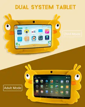 7inchChildren Mācību Tablete HD ar silikona gadījumā, USB Bērniem Izglītības Tabletes lādētājs 1 GB 16 GB Mazulis Dāvanu