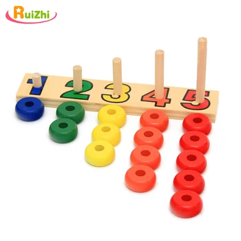 Ruizhi Bērnu Skaits Matemātika Rotaļlietas Numuri Mācīšanās Mācību līdzekļus Bērniem Kraušanas Gredzeni Bērnu Koka Montessori Izglītības Rotaļlietas, RZ1207