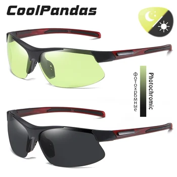 CoolPandas Dizaina Daļēji Rimeless Sporta Photochromic Saulesbrilles Vīriešiem, Sievietēm Polarizētās Ieplests Braukšanas Brilles lunette de soleil homme