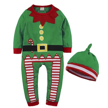 Jaundzimušo Ziemassvētku Ziemassvētki Drēbes bērniem Ziemassvētku Romper Kostīms, Cepure, Apģērbs Toddler Karikatūra Apģērbu Komplekti Bērnu Apģērbu Komplekti