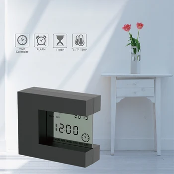 Elektronisko Darbvirsmas LCD Kalendārs, Modinātājs ar Istabas Termometru & Count Down Virtuves Taimeris, lai mājas biroja galda skatīties