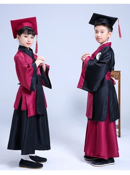 Bērnu kostīmi Hanfu zēni un meitenes Ķīniešu stila grāmatas, bērnu kostīmi lomu spēlē posmā sniegumu kostīmi