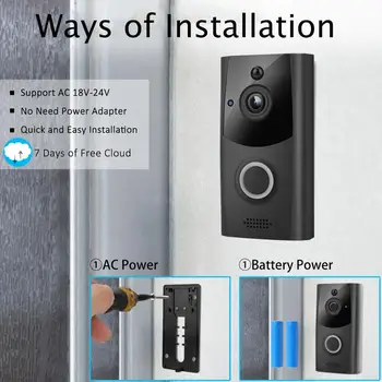 HISMAHO 1080P WiFi Durvju Drošības Kameras IP Durvju Zvanu Kamera Āra Ūdensizturīgs Smart Bezvadu Durvju zvans Nakts Redzamības PIR