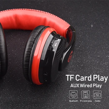 Pa Ausu Bluetooth Stereo Austiņu Bezvadu Austiņas ar FM Radio TF Karte, MP3 Atskaņotājs, Brīvroku ierīce Ar Mikrofonu