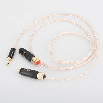 Audiocrast HC011 Augstas Kvalitātes 2 rca uz 3,5 MM hifi 1 līdz 2 audio / video kabelis ar OFC tīra vara Audio Kabelis 3,5 mm uz 2RCA kabelis