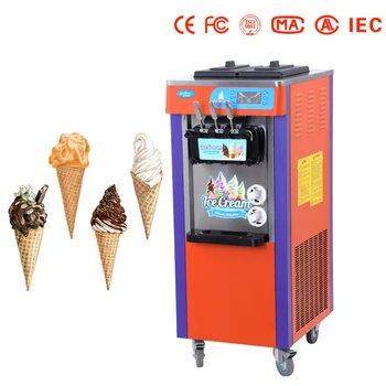 Saldējuma Mašīna, Trīs Krāsas Un Trīs Galvas Ice Cream Maker Augļu Deserts Mašīna 220V/1900W Salds Konuss Saldēšanas Iekārtas