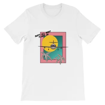 Kuakuayu HJN Puse Visu Nakti Lidojumu 88 T-Krekls Sievietēm Grunge Retro Stila Tee 90s Modes Topi, Purpura, Balts