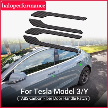 Haloperformance Model3 Auto Durvju Rokturi Wrap Par Tesla Model 3 Oglekļa Šķiedras Piederumi Aizsargs Durvju Rokturi ABS Modeli, Trīs