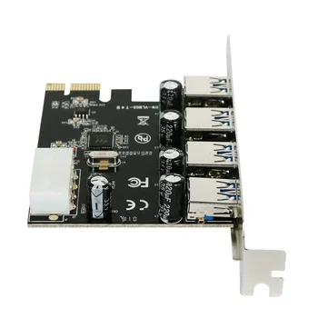 4-port USB 3.0 PCI-e Paplašināšanas Karti PCI express PCIe USB 3.0 hub adapteris 4-port USB 3 0 PCI e PCIe express 1x USB3 Pievienot maksājumu Kartes